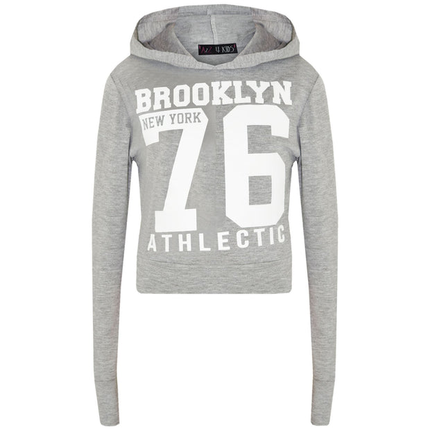 Girls Tops Kids Brooklyn 76 Hooded Crop Top & Legging Lounge Wear Set 7-13 Years