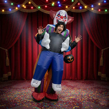 Kids Inflatable Clown Costume Fancy Dress Multicolour Blow Up Halloween Costume