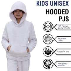 Kids Boys Girls Plain Pyjama Extra Soft Loungewear Thick Pile Fleece PJS Set