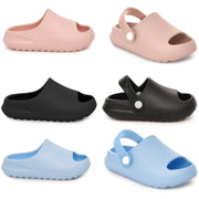 Kids Girls Boys Open Toe Summer Sports Pool Sliders Beach Sandals Flip Flops