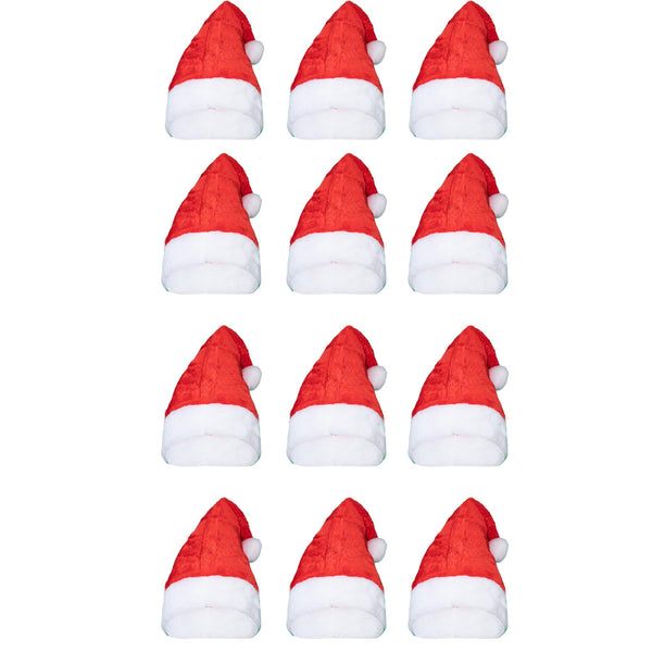 A2Z Christmas Santa Hat Pom Pom Fancy Dress Father Xmas Beanie Stylish Cozy Hats