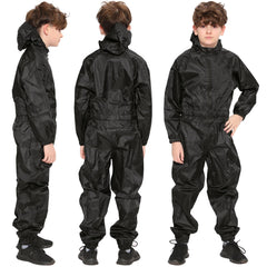 Girls Boys Raincoat Kids Puddle Suit All in One Waterproof Hooded Rainsuit