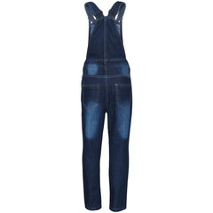 Kids Girls Denim Dungaree Knee Ripped Jeans Overall All In One Jumpsuit