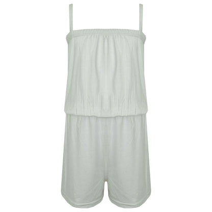 Kids Girls Plain Color Playsuit Trendy Summer All In One Jumpsuit New Age 5-13 Y