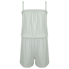 Kids Girls Plain Color Playsuit Trendy Summer All In One Jumpsuit New Age 5-13 Y