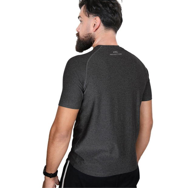 A2Z Mens Marl Round Neck T-Shirt HNL Projection Printed Short Sleeves T Shirt