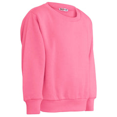 Kids Girls Boys Sweatshirt  Plain Crew Round Neck Uniform  Age 2-13 Years