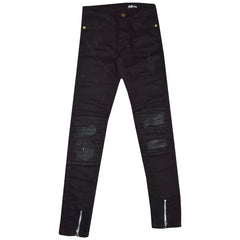 Kids Girls Stretchy Jeans Designer Ripped Drape Panel Denim Pant Trouser 5-13 Yr