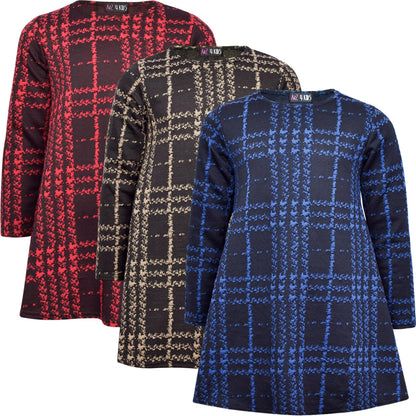 Kids Girls Swing Dress Long Sleeve Tartan Flared Party Summer Dresses 5-13 Yr