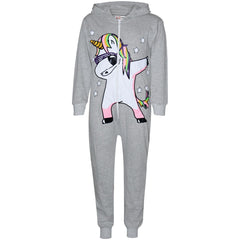 Kids Girls 100% Cotton Dabbing Unicorn A2Z Onesie One Piece All In One Jumpsuits