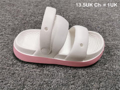 Kids Girls Sandals Flat Open Toe Summer Beach Slip-On Soft Sole Pillow Sliders