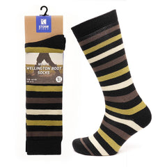 A2Z Mens Knee High Welly Wellington Pack Of 3 Boots Comfortable Cosy Warm Socks