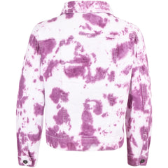 Kids Girls Fashion Denim Jacket Coat Jeans Long Sleeve Acid Wash Tie Dye Gifts
