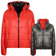 Girls Jackets Kids Reversible Cropped Hooded Padded Puffer Jacket Coat 5-13 Year