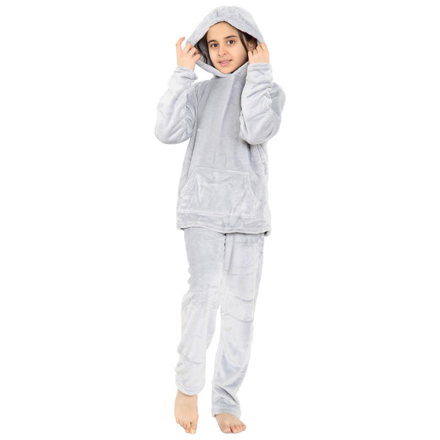 A2Z 4 Kids Childrens Warm Fleece twosie Hooded Pyjamas For Girls & Boys Sleepover 2 Piece Gift Set Age 5-6, 7-8, 9-10, 11-12 & 13 years