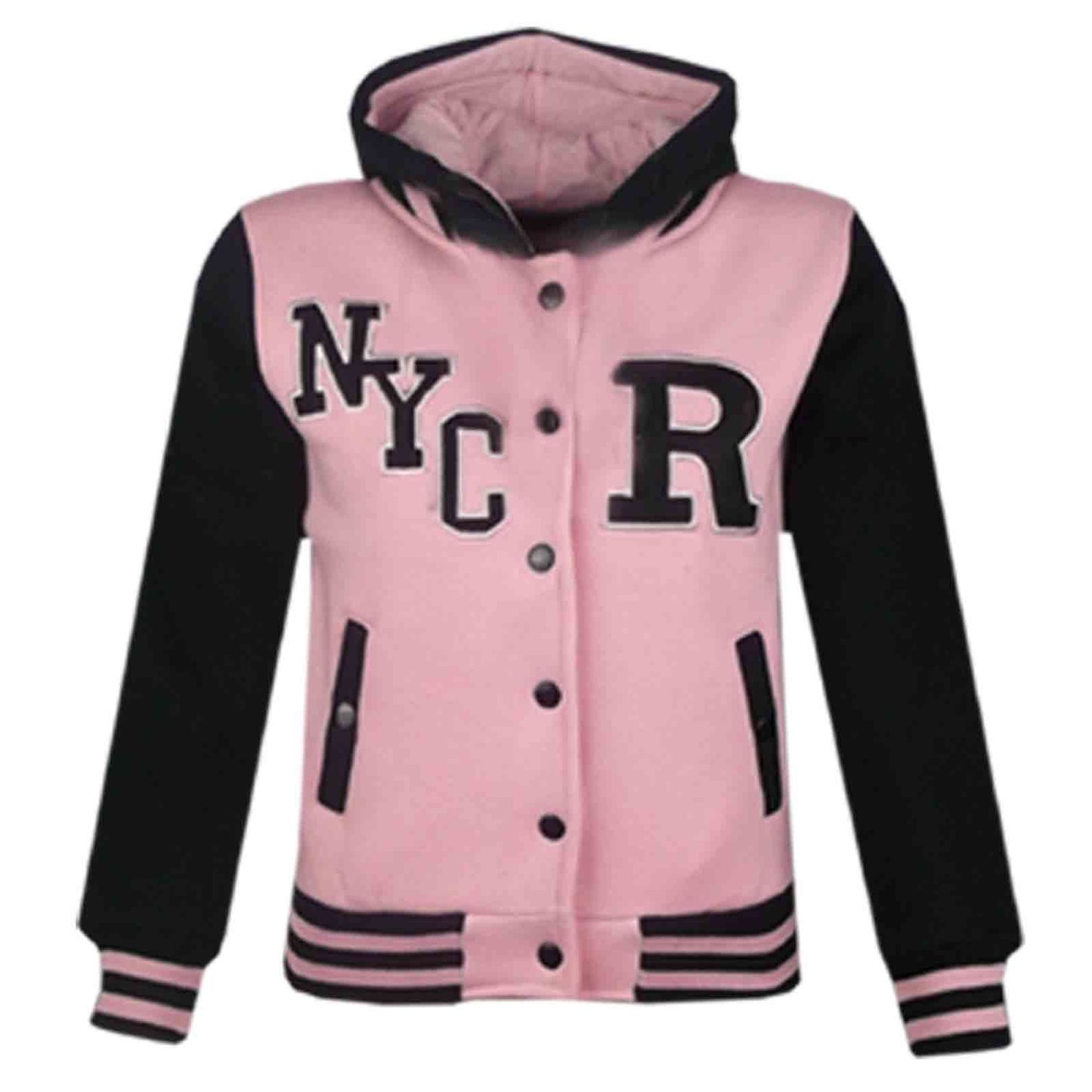 Kids Baseball Hooded R Fashion NYC/FOX Jacket Long Sleeve Coat Girls Boys 2-13Yr