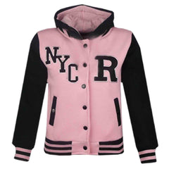 Kids Baseball Hooded R Fashion NYC/FOX Jacket Long Sleeve Coat Girls Boys 2-13Yr