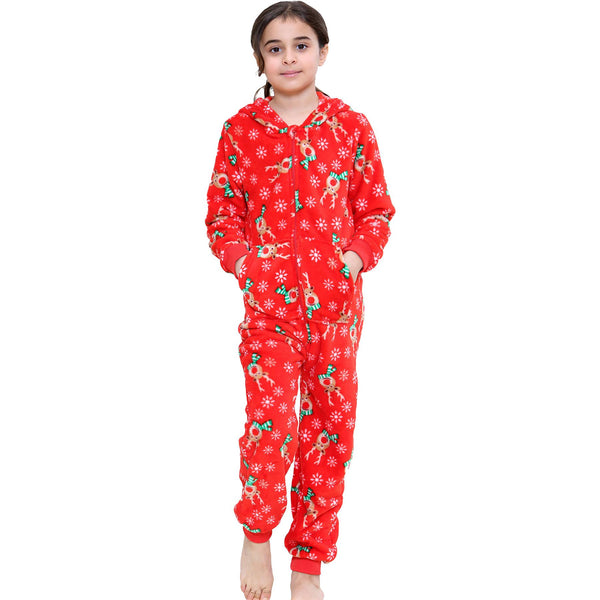 A2Z Onesie One Piece Kids Christmas Rudolph Red Pyjamas Xmas Jumpsuit for Adults