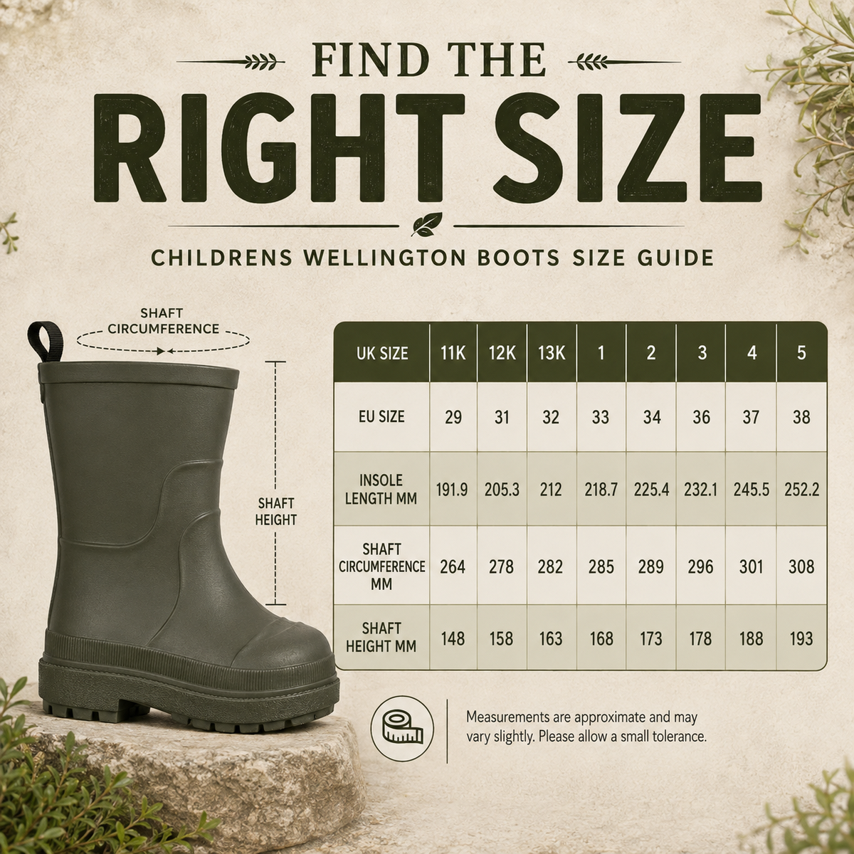 Kids Girls Wellington Wellies Non-Slip Waterproof Lightweight Rain Boots