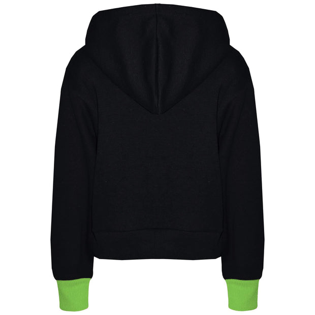 A2Z 4 Kids Girls Tracksuit Designer's #Floss Print Fleece Black & Neon Green Hooded Crop Top Bottom Jogging Suit Joggers Age 5 6 7 8 9 10 11 12 13 Years