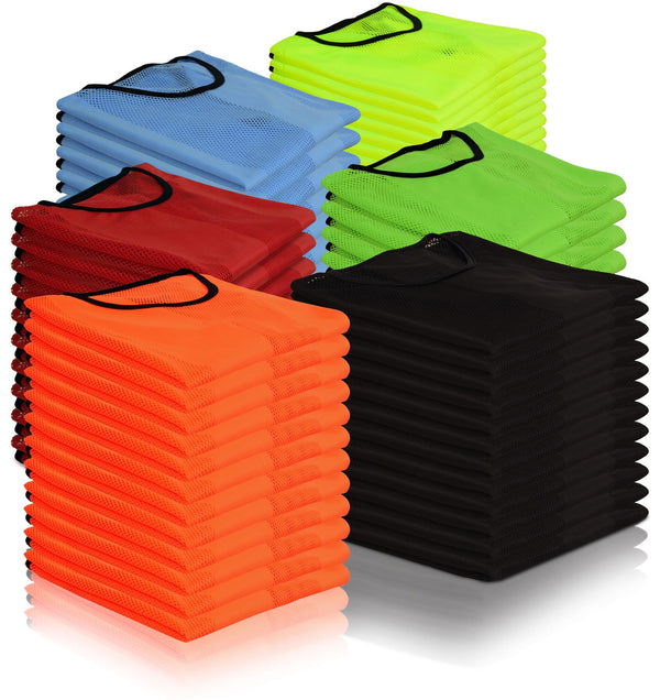 A2Z 12 Pack Sports Training Mesh Bibs Lightweight Comfortable and Breathable During Football Rugby Sports Bibs For Kids/Adult