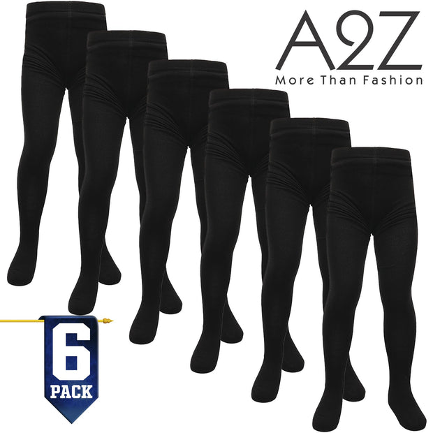 Kids Girls Cotton Rich Uniform School Tights Pack Of 6 Warm Thick Schoolwear - A2Z 4 Kids