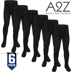 Kids Girls Cotton Rich Uniform School Tights Pack Of 6 Warm Thick Schoolwear