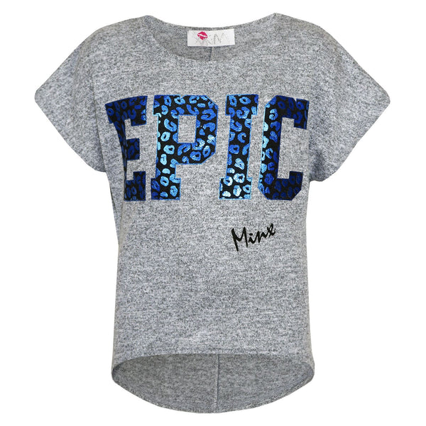 Kids Girls " EPIC " Printed Crop Top Stylish Fashion Trendy Top Age 7-13 Years