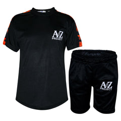 Kids A2Z Project Camo Print Panel Top & Shorts Set Sports Girls Boys Age 5-13
