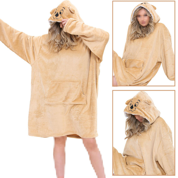 A2Z Unisex Mens Ladies Oversized Kangaroo Pocket Hooded Animal Wearable Blanket