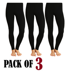 A2Z Ladies 3 Pack Thermal Legging Soft Teenager Girls High School Warm Leggings