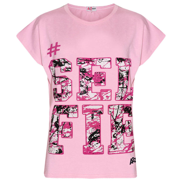 A2Z 4 Kids Girls Love Print Top Short Sleeve T-Shirt & Splash Print Fashion Leggings Set Age 5-13 years