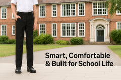 Kids Boys Teens School Uniform Pant Teflon Coated  Adjustable Reinforced Pants