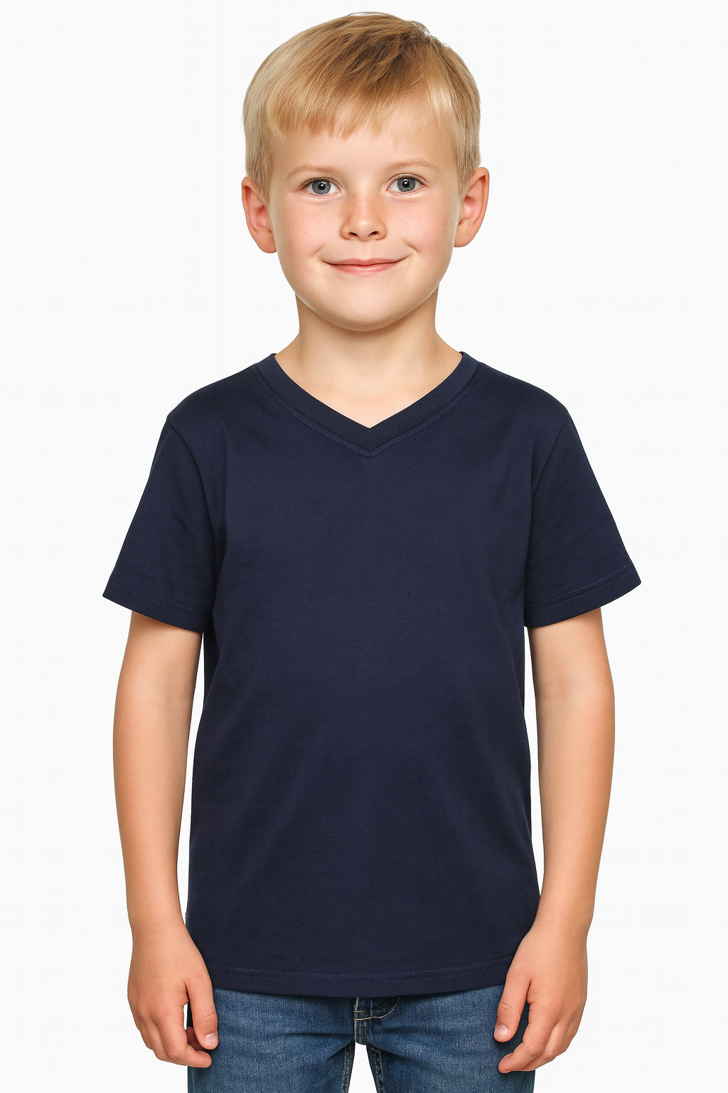 A2Z 4 Kids Basic T-Shirt Back to School Short Sleeve V Style Crew Neck Casual Fit Fashion 100% Cotton For Children Girls Boys Age 2-13 Years