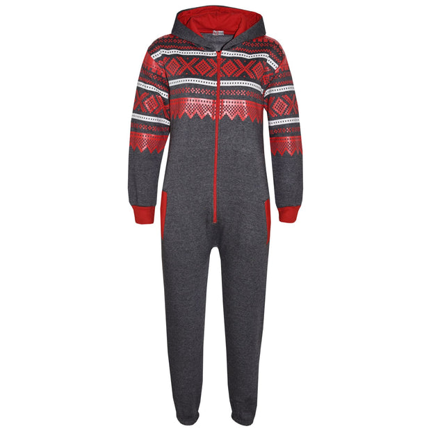 A2Z 4 Kids® Kids Fleece Onesie Girls Boys Aztec Snowflake Print All In One Jumsuit Playsuit Nightwear New Age 7 8 9 10 11 12 13 Years