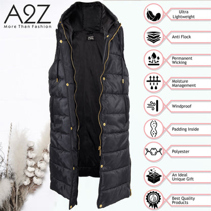 Kids Girls Oversized Gilet Long Line Hooded Quilted Jacket Long Sleeveless Coat
