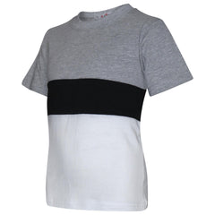 Kids Colour Contrast Panel Top & Shorts Set Summer Wear Girls Boys Age 5-13 yrs