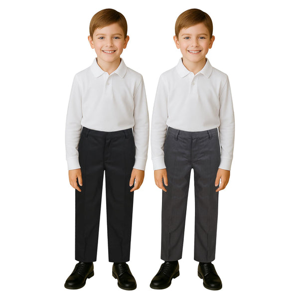 Kids Boys Teens School Uniform Pant Teflon Coated  Adjustable Reinforced Pants