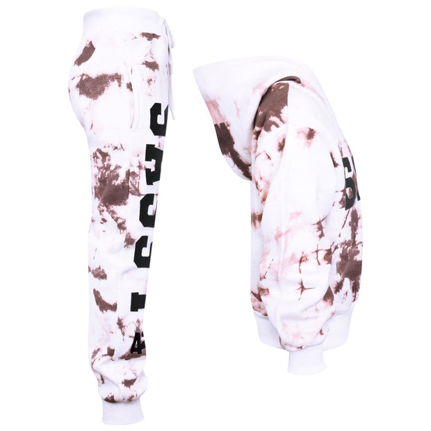 A2Z 4 Kids Girls Tracksuit Designer's Tie Dye Sassy Print Fleece Rust Hooded Crop Top Bottom Jogging Suit Joggers Age 5 6 7 8 9 10 11 12 13 Years