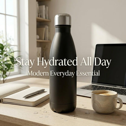 A2Z 500ml Stainless Steel Water Bottle Insulated Leakproof Flask Gym Travel