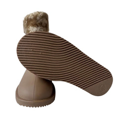Kids Girls Ladies Warm Rain Boots with Faux Fur Lining Waterproof PVC Mummy Boot