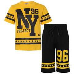 Kids Boys Girls T Shirt Short Set NY New York T-Shirt Top Shorts Set Age 5-13