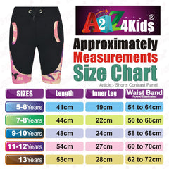 Kids Shorts Girls Boys Fleece Camouflage Panel Chino Short Knee Length Half Pant