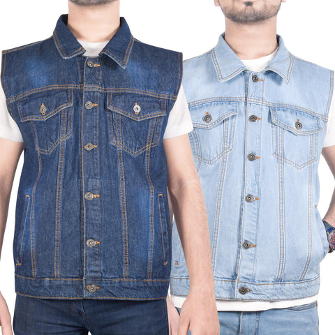 Mens Denim Jacket Sleeveless Lightweight Comfortable Outdoor Jeans Coat S-3XL