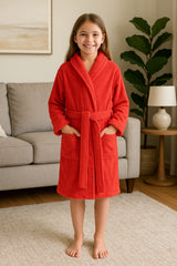 A2Z 4 Kids Girls Boys Towel Bathrobe Shawl Collar Soft for Age 5-13 Years