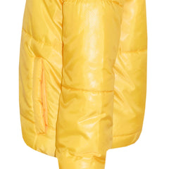 Girls Jacket Kids Wetlook Cropped Padded Quilted Puffer Bubble Jackets Coat 5-13