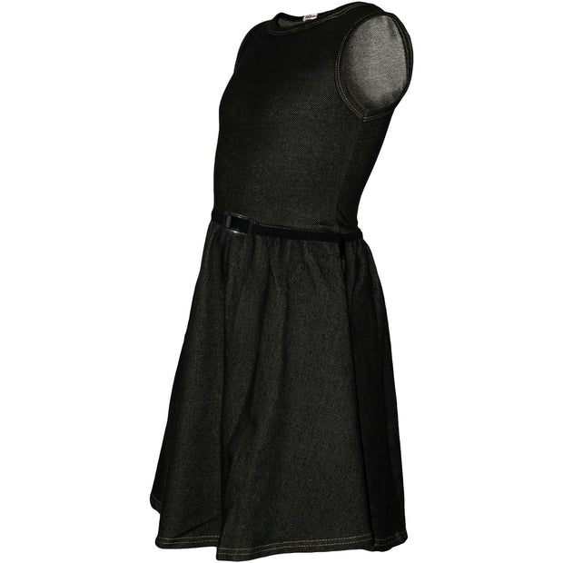 A2Z 4 Kids Girls Plain Skater Dress Party Sleeveless Flared Fashion Age 5-13 - A2Z 4 Kids