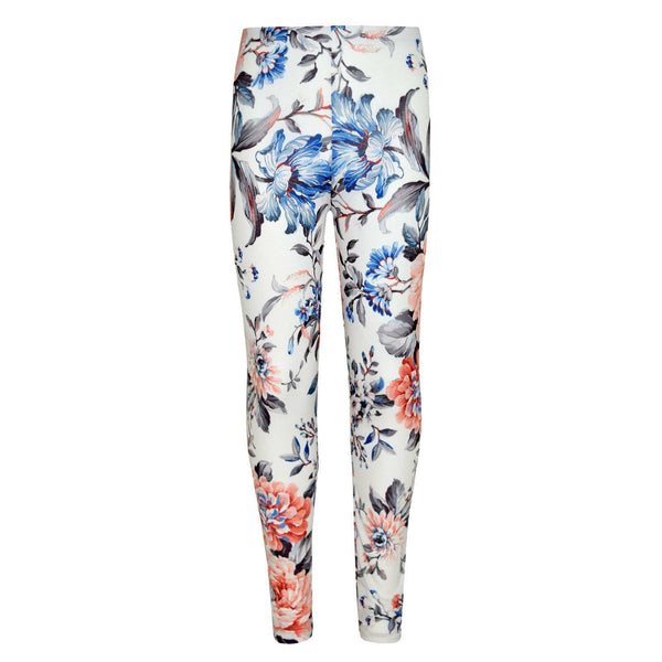 Kids Girls Legging Peach Floral Print Stylish Fashion Leggings Age 7-13 Years
