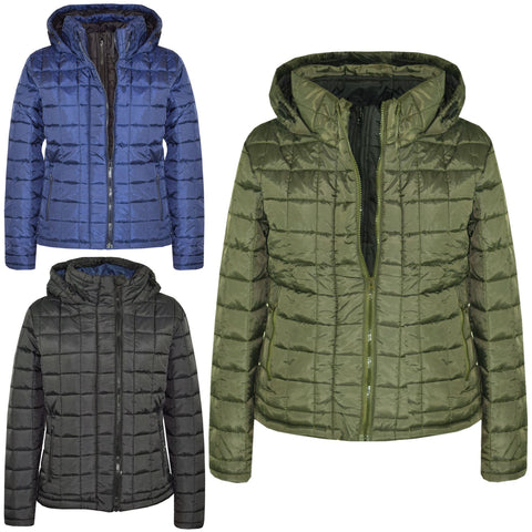 Kids Padded Jackets Boys Hooded Puffer Warm Thick School Coats Age 3-13 Years