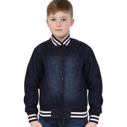 A2Z 4 Kids Boys Girls Ribbed Collar & Cuffs Denim Jacket 100% Cotton Kids Outerwear with Ribbed Hem Snap Button Closure Timeless Fashion for Everyday Adventures